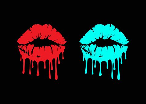 Sexy Melted Lips Vector Illustration Template Silhouette Element