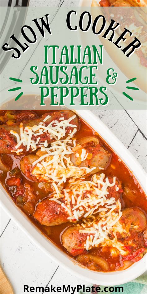 Italian Sausage And Peppers Recipe Slow Cooker Remake My Plate