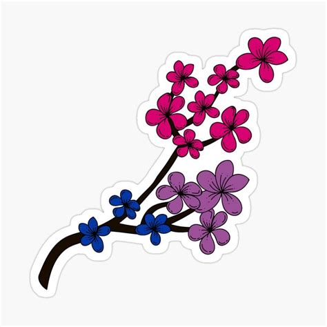 Subtle Bisexual Pride Flowers Bisexual Flowers 3 Sticker For Sale By Tiredandbored Bisexual