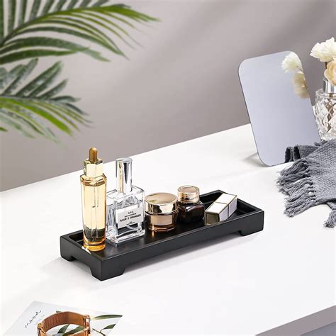 Luxspire Black Bathroom Tray Vanity Tray For Toilet Kitchen Perfume