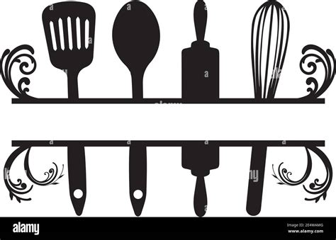 Baking Black And White Cooking Utensils Clipart, HD Png Download Is ...