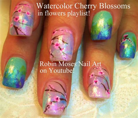 Nail Art By Robin Moses No Water Marble Nails Marble Nails Blue