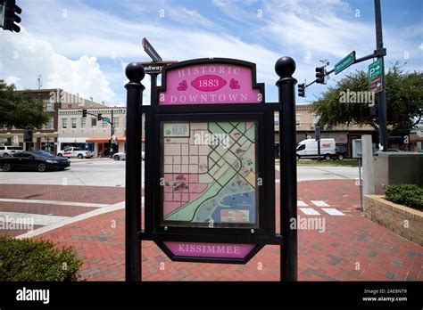 sign and street map for historic downtown kissimmee florida usa Stock ...