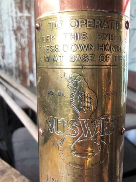 S Antique Nuswift J Blakeborough Sons Brass Fire Extinguisher