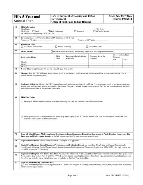 Form Hud 50075 Fill Out Printable PDF Forms Online