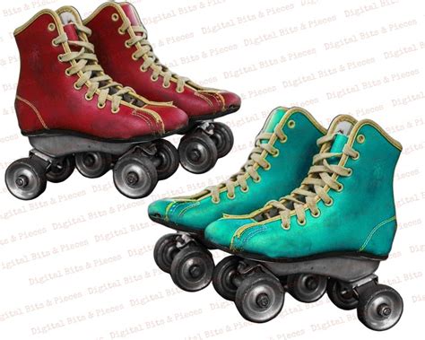 Retro Roller Skates PNG Groovy Clipart Quad Skates Fussy Etsy