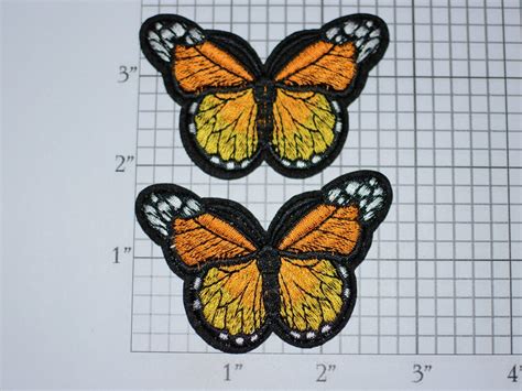 Monarch Butterfly Iron On Embroidered Clothing Patch Lot 2 Pieces Cool