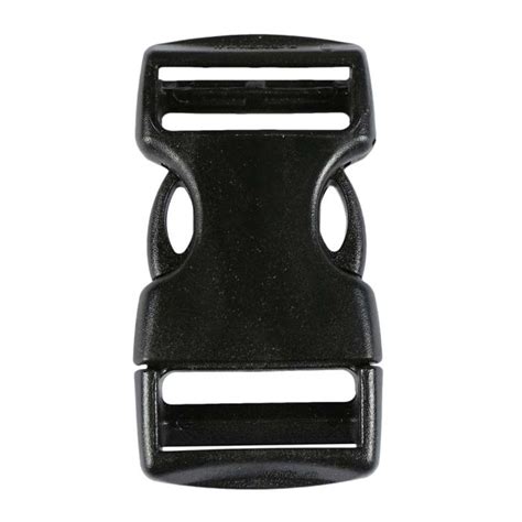 1 Inch Plastic Side Release Buckle Nexus Double Adjust Black Strapworks