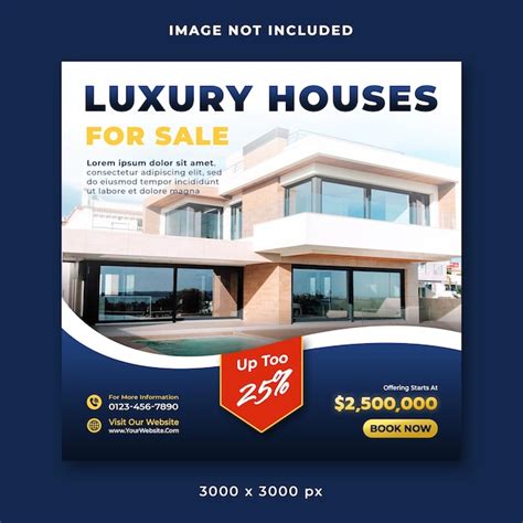 Premium Psd Real Estate Home For Sale Social Media Instagram Post Or