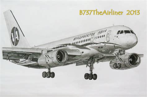 Tupolev Tu 204 Realistic Drawing By A320theairliner On Deviantart