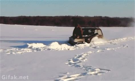 car plows through snow snow plow gif | WiffleGif