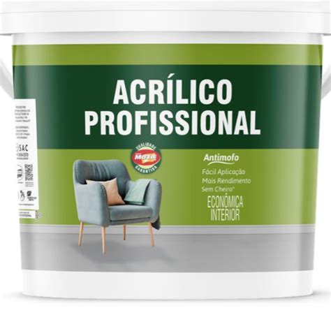 Tinta Acr Lica Profissional Branco Fosco L Maza