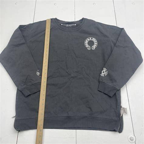 Chrome Hearts Grey Side Zip Crewneck Sweatshirt Mens Gem