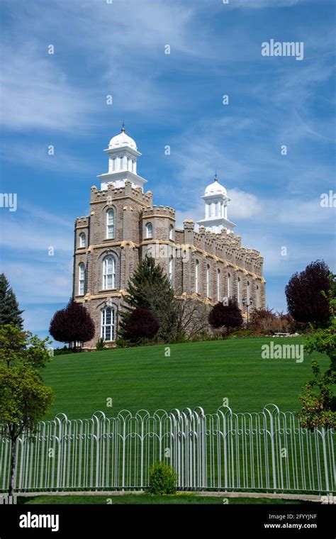 Logan Lds Temple Stock Photo Alamy