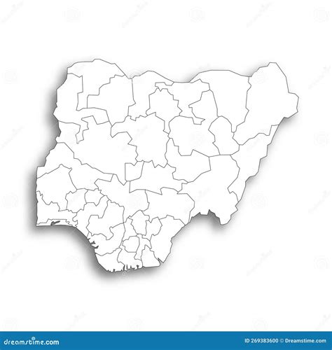 Nigeria Political Map Of Administrative Divisions Stock Vector