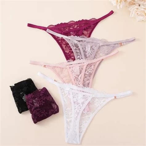 Kit C 5 Unidades De Calcinha Fio Dental Regulagem Lingerie Sexy Lovito