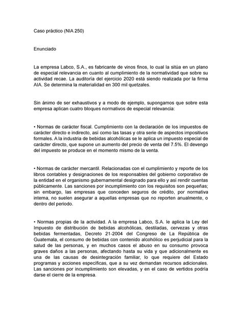 Casos Practicos Ejemplos Aplicacion Real Nia Caso Pr Ctico Nia