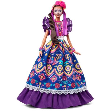 Muñeca Barbie 2022 Día de Muertos con vestido con volantes y pintura