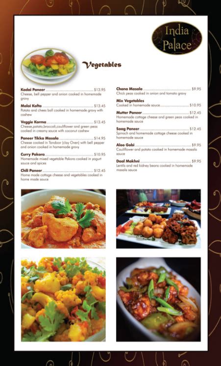 Delicious Veg Menu India Palace Aloo Gobi Authentic Indian Mixed