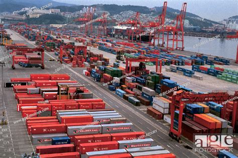 Photo Illustrated A Pier Container Docks Cranes Boats Sea City