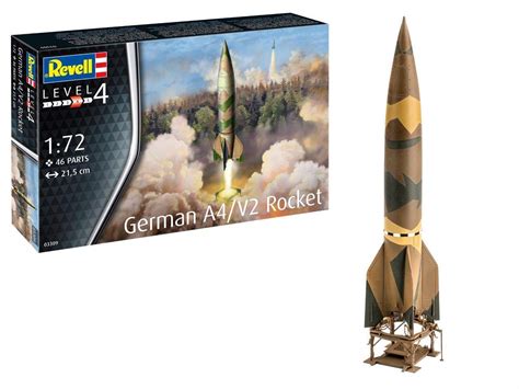 Revell GmbH 03309 German A4/V2 Rocket Plastic Model Kit, Black & White, 1:72 – TopToy