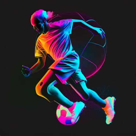 Free Neon Soccer Ball Player Image