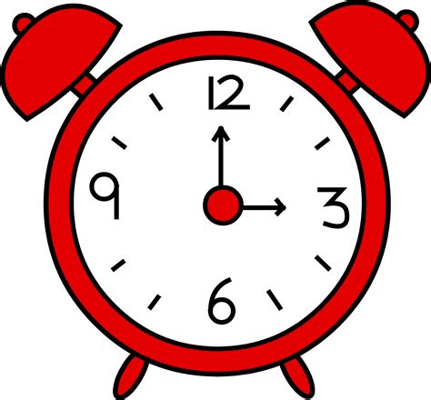 Red Alarm Clock Design - Free Clip Art