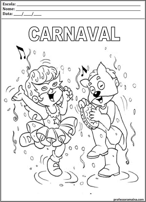 Professora Maína Carnaval Desenhos para Colorir Parte 2