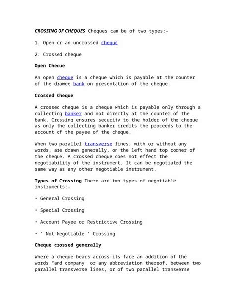 (DOC) CROSSING of CHEQUES Cheques Can Be of Two Types - DOKUMEN.TIPS