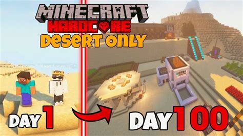 We Tried To Survive 100 Days In Desert Only World In Minecraft Hardcore