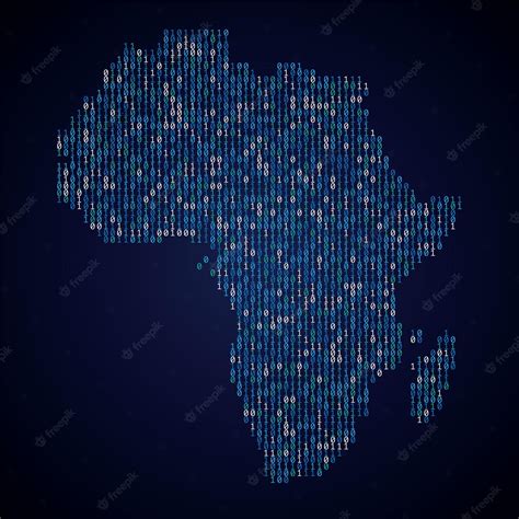 Premium Photo | Africa country map made from digital binary code