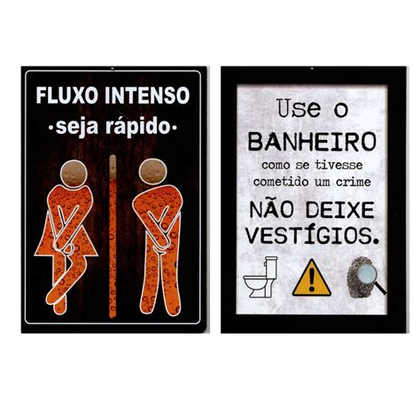 Placas Quadro Decorativo Sinaliza O De Banheiro Fluxo Intenso N O