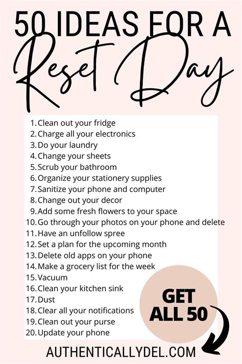 50 Reset Day Ideas Activities For A Life Reset Authentically Del