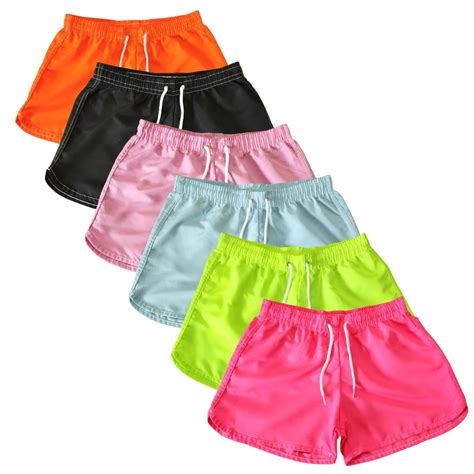 Kit 3 Shorts Praia Feminino Tactel Swim Verão Academia Shopee Brasil