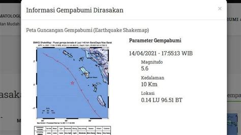 Gempa Bumi Hari Ini Tadi Pagi Gempa 6 4 Skala Magnitudo Guncang Nias