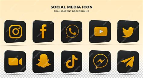 Premium Psd 3d Social Media Icons Social Media Logo 3d Rendering Collection With Glossy Style