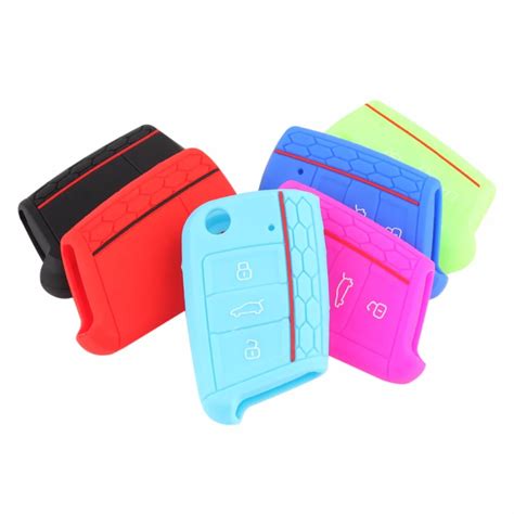 5 PCS Set Silicone Car Key Case Cover Auto Key Portect Case Bag Car