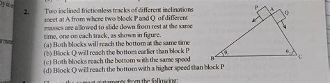 Two Inclined Frictionless Tracks One Gradual And The Other Steep Meet