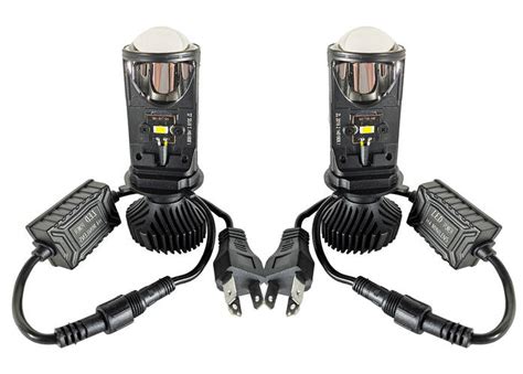 Цоколь H4 Комплект LED ламп с линзой Y6 L9 H4 5000K 12V 20/30W ближний ...