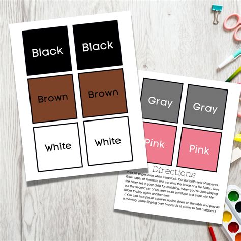 Color Matching Printable Game - Etsy