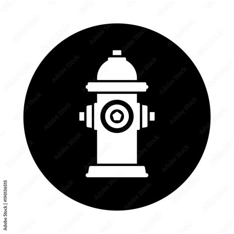 Fire Hydrant Circle Icon Black Round Minimalist Icon Isolated On