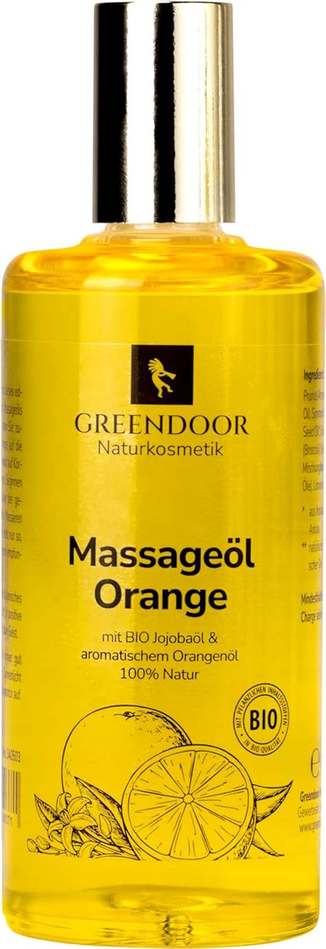 Greendoor Massageöl Orange 100ml Natürlich Rein Bio Jojobaöl And Natur