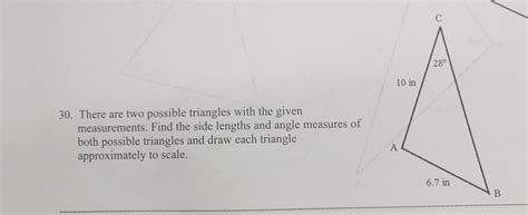 Solved There Are Two Possible Triangles With The Given Chegg