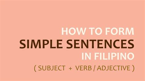 LEARN FILIPINO | Forming Basic Sentences | Tagalog Grammar Lessons for Beginners - YouTube