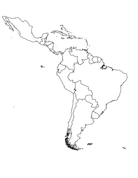 Blank Physical Map Of Latin America