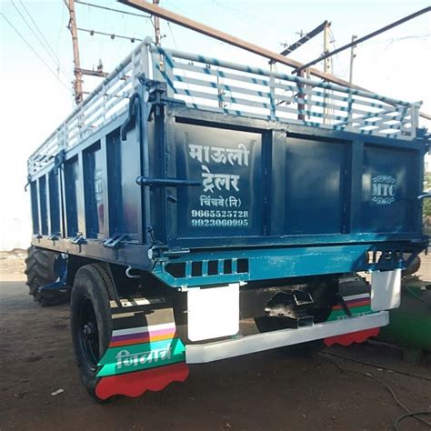 4 10 Ton Mild Steel Tractor Trolley For Agriculture Tyre Size