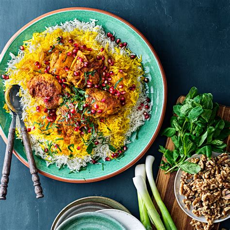 persisk kyckling med saffransris och granataepple kronfagel