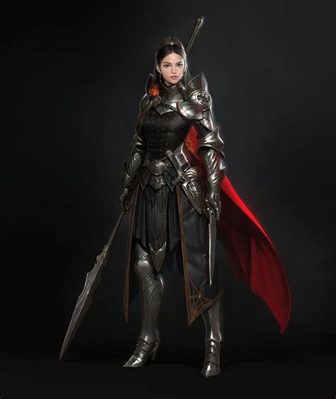 Cape Armor Weapon Women Goo Jjang Drawing Spear Knight Steel Hd