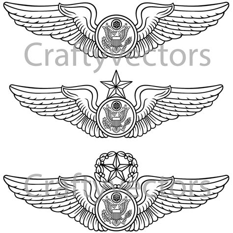 Air Force Enlisted Aircrew Wings Vector File Etsy