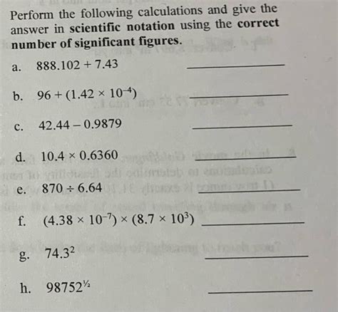 Solved Perform The Following Calculations And Give The Chegg